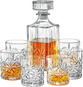 Style Setter Whiskey Decanter Set with Glasses - Prestigious Whiskey Set with 25oz Liquor Decanter and 6 Glasses - Upscale Whisky Decanter & Glass Set - Birthday Gifts Fathers Day