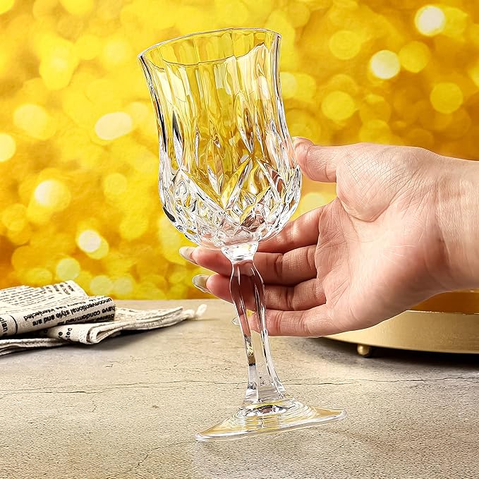 UMEIED 12 Pack 7.2oz Wine Glasses, Small Stemware for Red Wine, Port, Sherry, Dessert Wine, Crystal Clear Classic Glass Goblets Elegant Glassware for Restaurants, Bars, Home Use