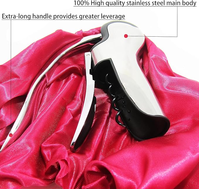 Best Utensils Professional Compact Wine Opener Connoisseur's Corkscrew Gift Set, Professional Stainless Steel Wine Opener With Built-In Foil Cutter, Bonus Screw