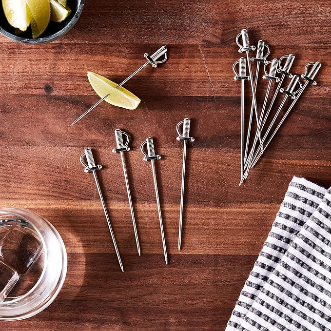 Barfly Cocktail Picks, Sword Top, Stainless